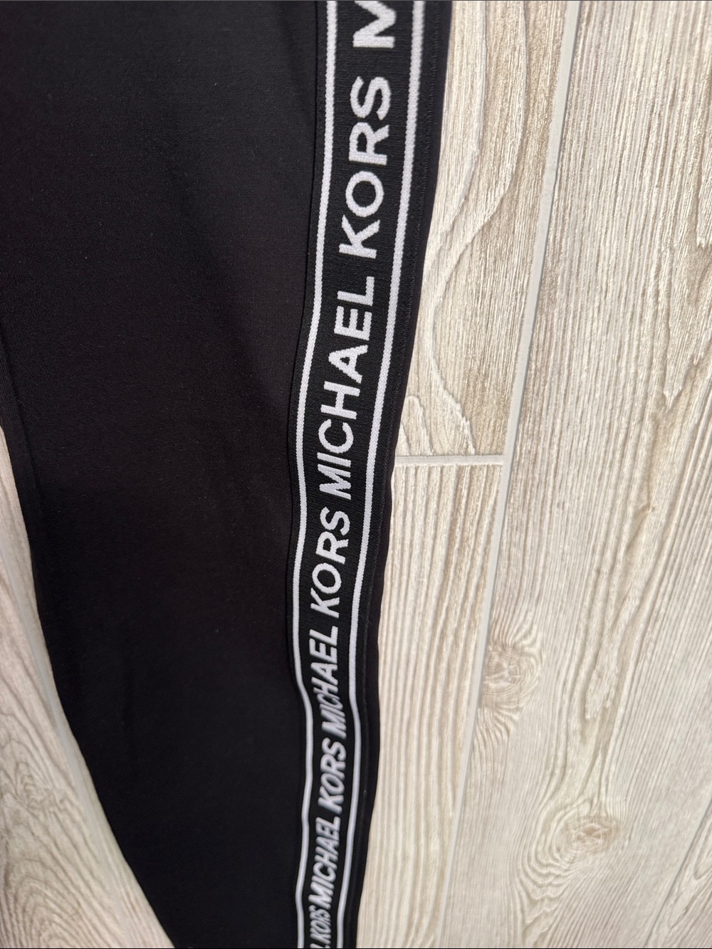 Michael Kors Black Leggings with White Logo Side Tape - Picture 3 of 7